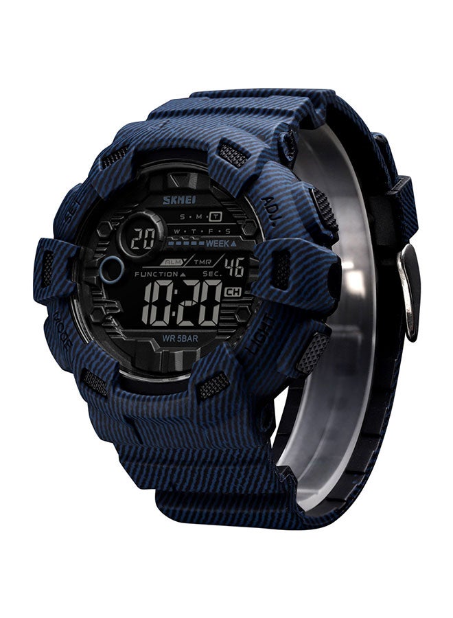 Men's Water Resistant Digital Wrist Watch J3730 - 50 mm - Blue - Image 1
