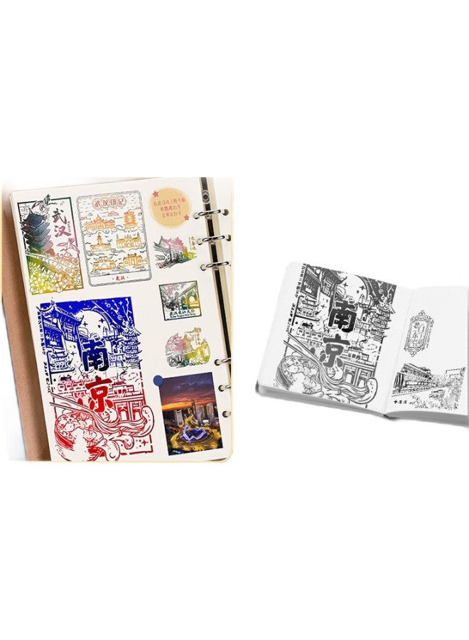 Ujia National Trend Loose-Leaf Stamp Book, Travel Check-In Stamp Collection Book, Blank Pages, A5 Thick, Museum And Forbidden City Scenic Spot Check-In Stamp Commemorative Handbook - Image 3