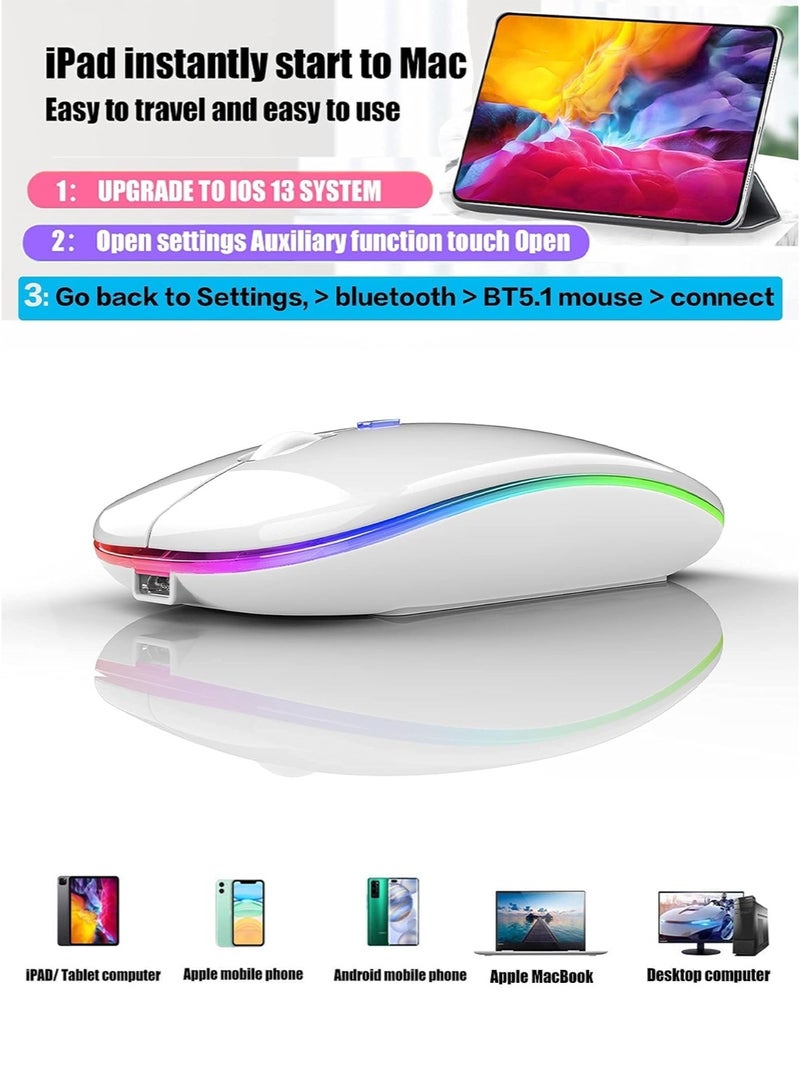 Mouse Wireless 600.0 mAh M40 Ultra-Thin Wireless Mouse Black Silver，LED Slim Dual Mode (Bluetooth 5.1 + USB) 2.4GHz  - Image 4