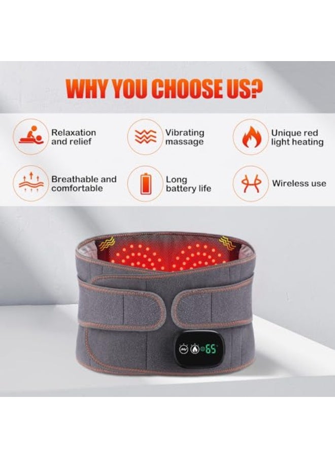 Generic Electric Heating Pad for Waist, Cordless Heated Back Belt Abdomen Warmer Lumbar Support with 3 Fast Heating Massaging Modes, Touch Screen for Lower Back Pain Relief for Waist, Abdomen, Back, Shoulder - Image 2