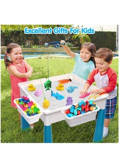 WALALLA Toddlers Multi-Functional Educational Study Blocks Table and Building Storage Organize with 4 Boxes and 2 Chairs  - Image 5