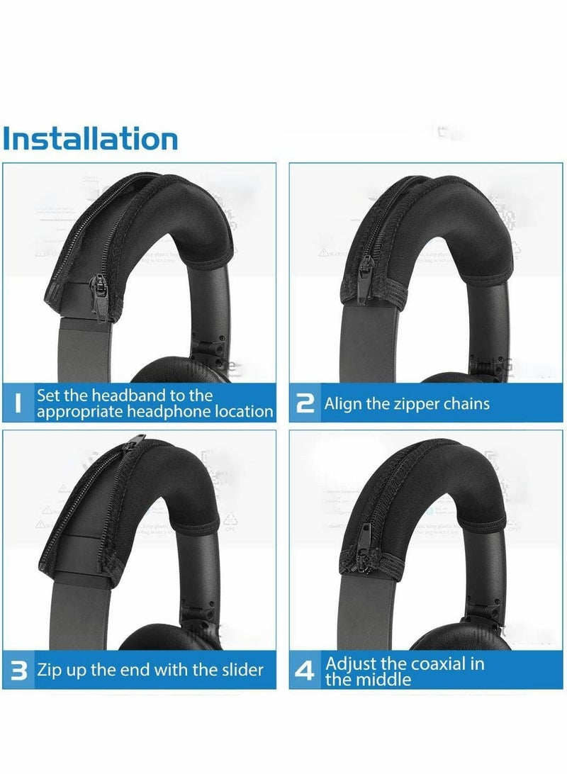 Loquat Headband Cover Compatible with QC45 QuietComfort 35 II, QC35, 25, QC25 Headphones/Headband Protector/Headband Cushion Pad Repair Part, Easy DIY Installation - Image 4