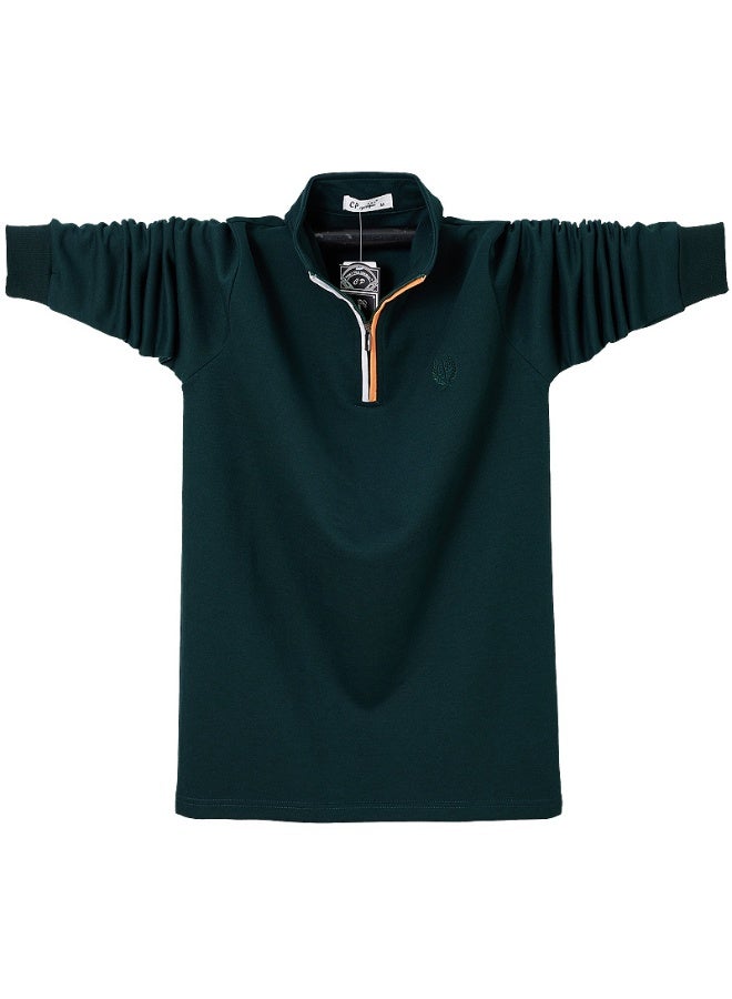 Spring Autumn Polo Shirt Men Korean Fashion Long Sleeve Casual Fit Slim Men's Polo Shirt Zipper Collar Tops - Image 1