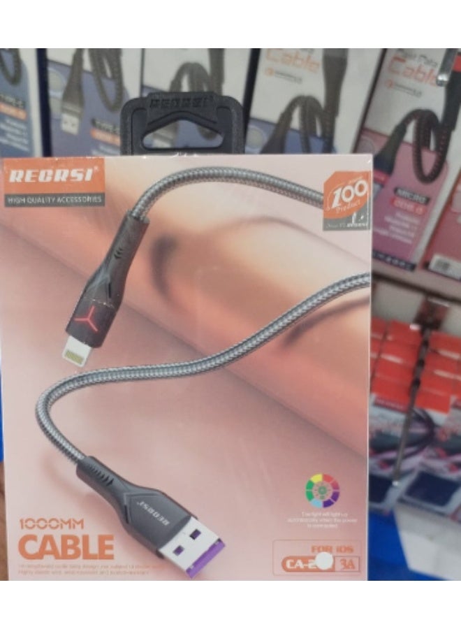 ريكرسي هذا الكيبل مخصص لشحن ونقل البيانات لأجهزة iOS (مثل الآيفون والآيباد)، - Image 1