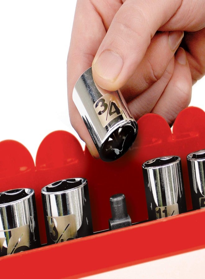 بيرفورمانس تول أداة الأداء W775 حامل مقبس محرك مقاس 1/2 بوصة مكون من 28 قطعة بأحجام محددة مسبقًا للمقابس والملحقات SAE ذات الجدران القياسية والعميقة - Image 4