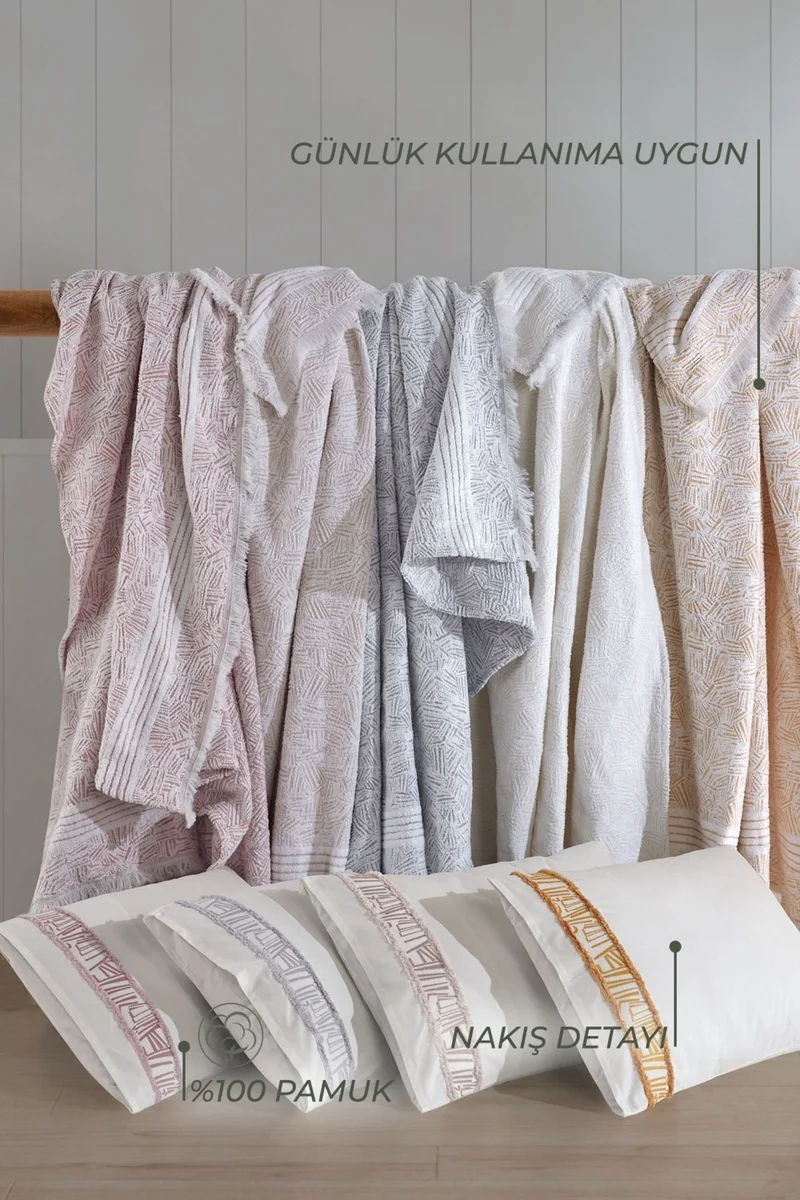 Elart Sunrise Blanket Set Double 6 Piece Cream