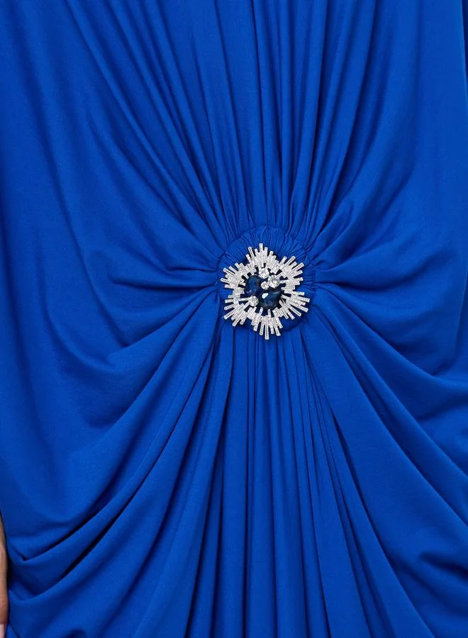 Take Two  Royal Blue Maxi Kaftan with Gathered Embellished Waist for Women | Best Price UAE