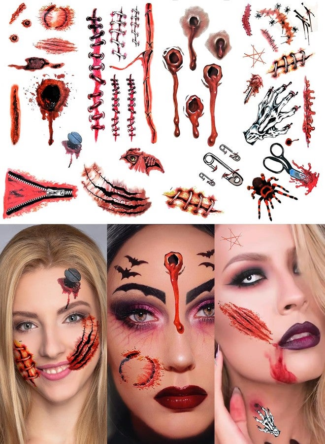 MADETEC 24PCS Halloween Tattoos for Kids, Temporary Tattoos Activities for Children, Fake temp Tattoos Stickers Party Supplies Body Sticker Ghost Party Themed Accessory Decorations - Image 2