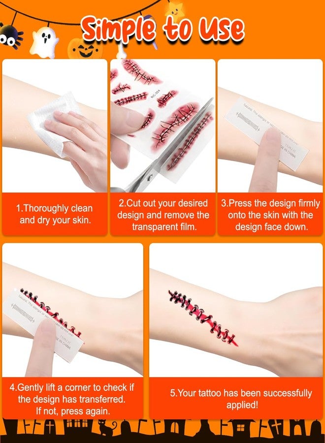 MADETEC 24PCS Halloween Tattoos for Kids, Temporary Tattoos Activities for Children, Fake temp Tattoos Stickers Party Supplies Body Sticker Ghost Party Themed Accessory Decorations - Image 4