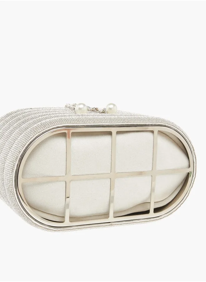 Celeste Womens Stone Embellished Sling Bag With Metallic Drawstring Closure Ramadan Collection