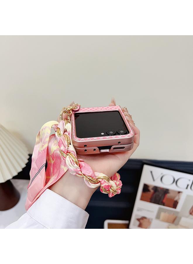 اس-توب جراب لهاتف Motorola Razr 50 من الألماس اللامع مع سوار من الحرير - Image 3