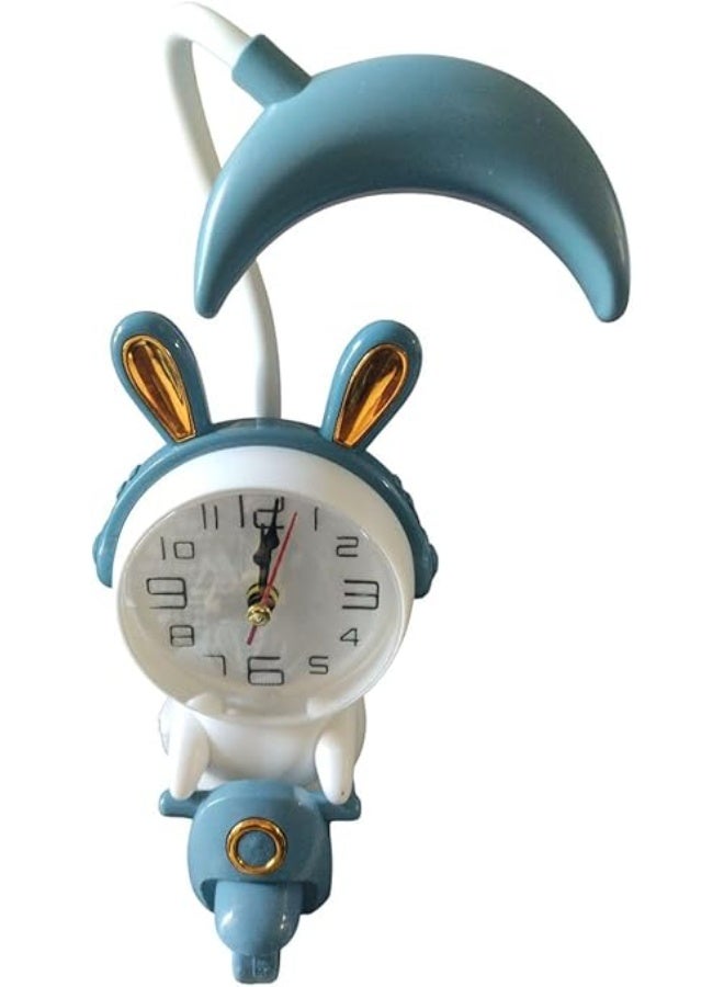 Spaceshoop LED Table Lamp with Clock Adjustable Study Desk Lamp LED Table Reading Light and Night Light for Kids Room Multicolor - Image 1