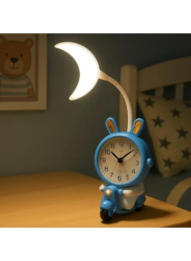 Spaceshoop LED Table Lamp with Clock Adjustable Study Desk Lamp LED Table Reading Light and Night Light for Kids Room Multicolor - Image 3