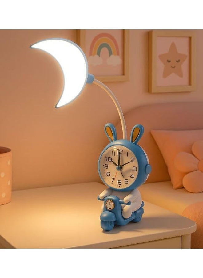 Spaceshoop LED Table Lamp with Clock Adjustable Study Desk Lamp LED Table Reading Light and Night Light for Kids Room Multicolor - Image 2