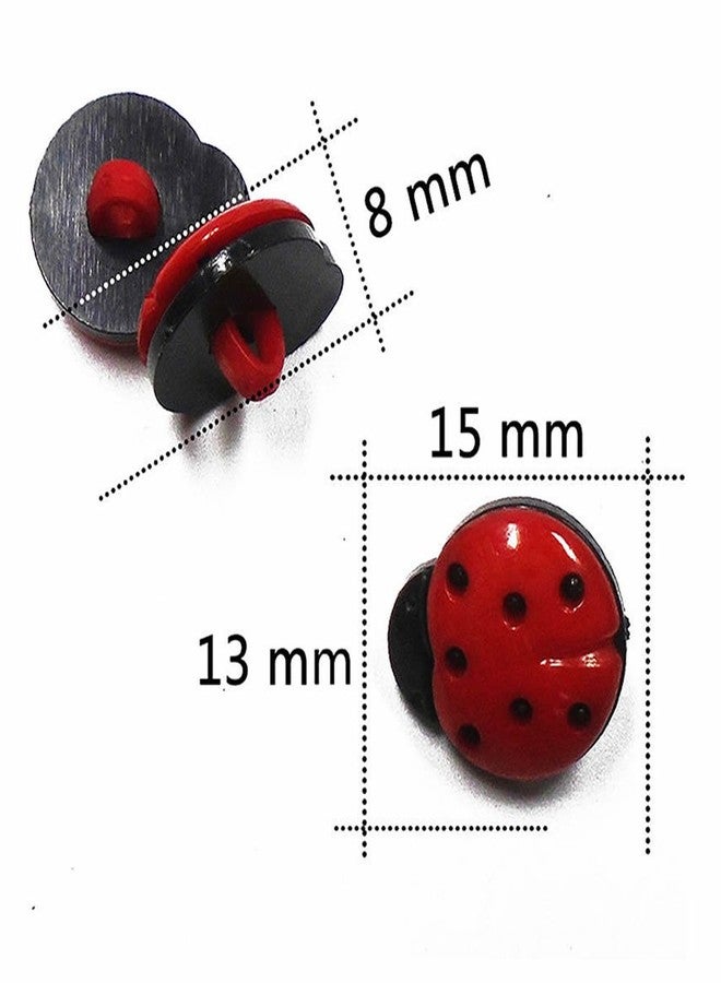 EORTA 100 Pcs Ladybug Shaped Buttons Plastic Mini Buttons Craft Decorations by EORTA for Scrapbooking Clothing DIY Craft, Red - Image 2