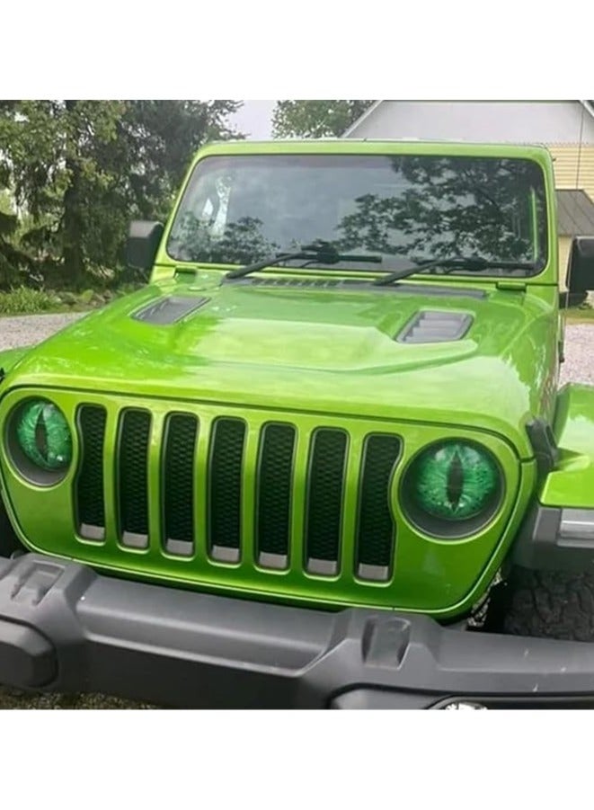 20*20cmBeast Eyes Headlight Decals, 3D Stereo Eyes Headlight Decal Stickers, Eye Decals for Jeep Headlights, Round Headlight Decal, Funny Decals for Truck Car Body Window Bumper Decoration (Green) - Image 3