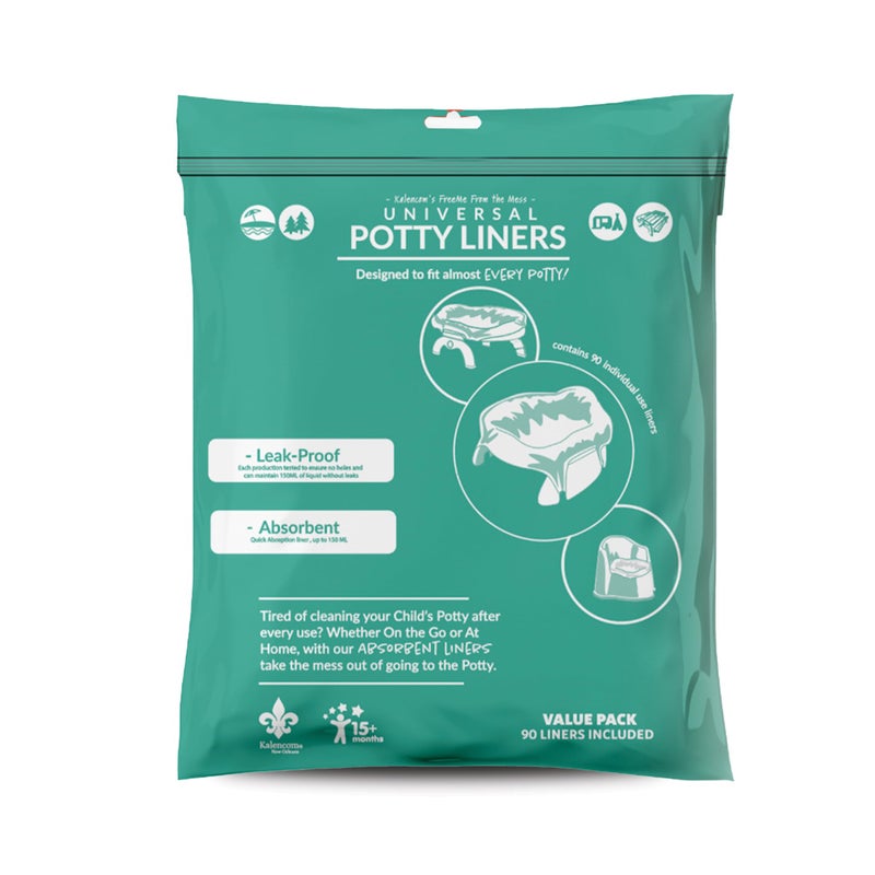 Kalencom Universal Potty Liners Disposable Potty Liners for Toddlers Absorbent and Leakproof Compatible with Potette Travel Potty and Most Standard Toddler Potties 90 Universal