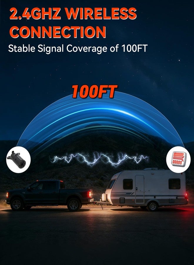 SUPAREE 2PCS LED Wireless Magnetic Trailer Tail Light Kit, Rechargeable Towing Lights with 7 Way to 4 Way Transmitter, Waterproof Tow Lights for Trucks, Trailers, Campers, RVs, Boats, and Caravans - Image 4