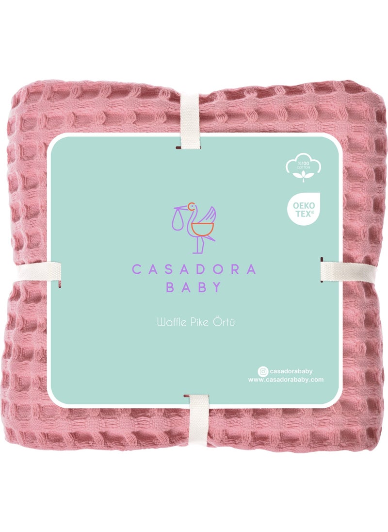 Casadora Baby 100% Cotton Baby Thick Waffle Blanket -90X120CM - Pink  - Image 5