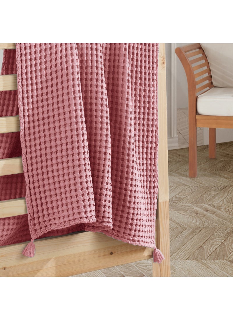 Casadora Baby 100% Cotton Baby Thick Waffle Blanket -90X120CM - Pink  - Image 4