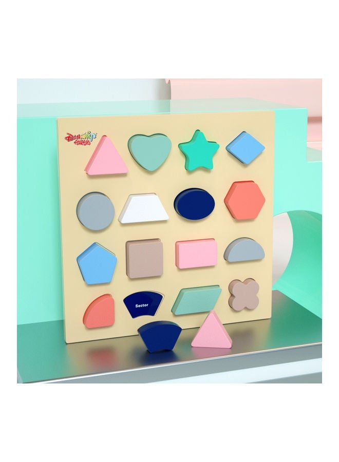 NIBEMINENT Montessori Early Childhood Educational Toy Large Shape Children's Baby Wooden Cognitive Learning Hand Grasping Puzzle 30 x 30cm - Image 1