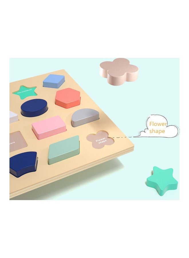 NIBEMINENT Montessori Early Childhood Educational Toy Large Shape Children's Baby Wooden Cognitive Learning Hand Grasping Puzzle 30 x 30cm - Image 2