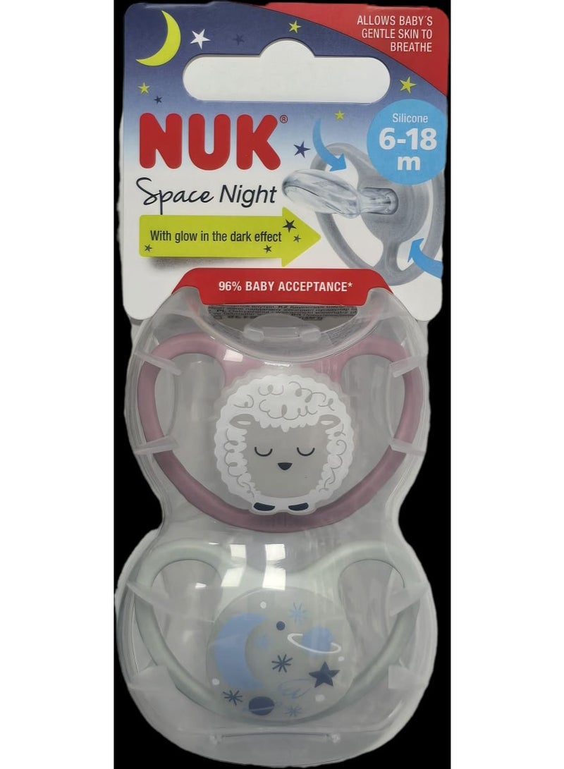 NUK Space Night Silicone 6-18m B