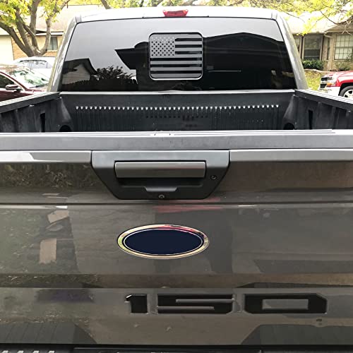 Xinghe for Ford F150 F250 F350 2015-2023, Rear Middle Window American Flag Decals, Matte Black USA Flag Decal for Truck Back Window, Waterproof Vinyl, Durable and Easy Remove Truck Decal - Image 4