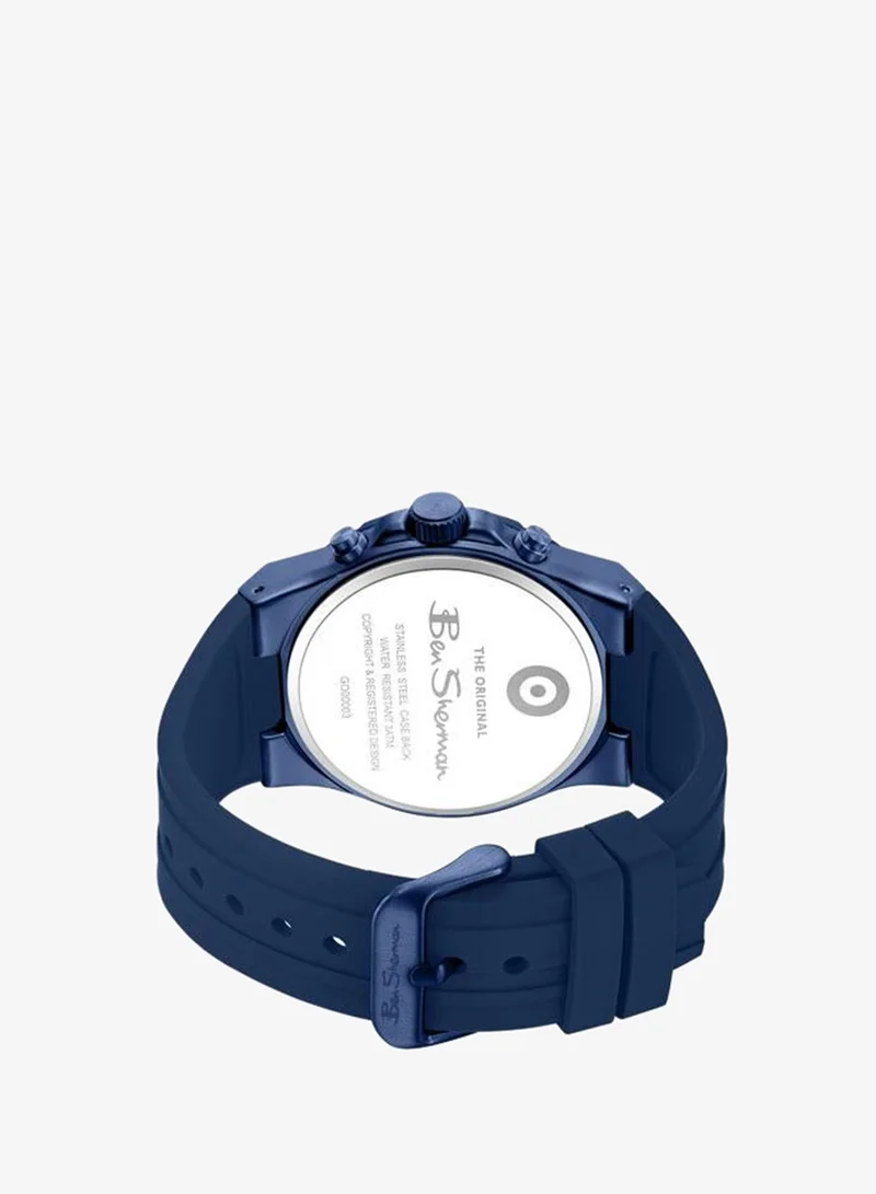 Ben Sherman blue Manchester  Blue Dial Blue Silicone Strap Chronograph Watch for Men, 43mm for Men | Best Price UAE