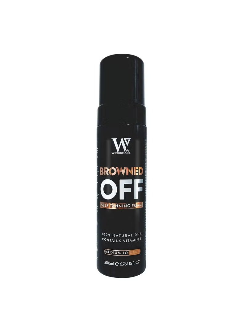 Watermans Browned Off Medium to Dark 200ml Watermans Self Tanning Mousse with Aloe Vera Vitamin E Fast Drying Vegan Fake Tan Aloe vera tanning mousse 