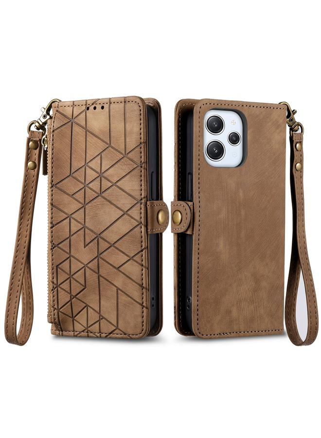 إيروريكس جراب لهاتف Xiaomi Redmi Note 10 5G، جراب هاتف جلدي بسحاب هندسي ومشبك جانبي - Image 2