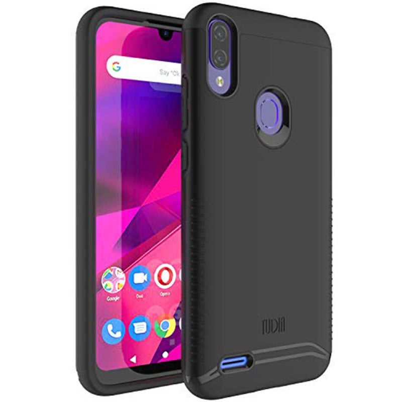 TUDIA حافظة هاتف صلبة مزدوجة الطبقات من TUDIA Merge ذات متانة عالية لجهاز BLU Vivo X6/G60/v70 (أسود غير لامع) - Image 1