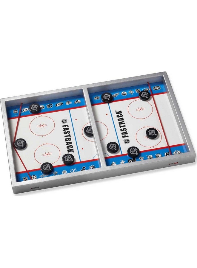 Blue Orange Games Fastrack Nhl The Fast Action Dexterity Puck Sliding Hockey Game - Sporty Dexterity Wooden Ice Hockey 2 Player Game - Image 1