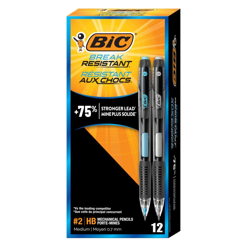 BIC Break Resistant Mechanical Pencils with Erasers No 2 Medium Point 07 mm School Supplies for Students and Teachers 12Count Pack - Image 2