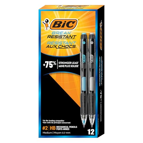 BIC Break Resistant Mechanical Pencils with Erasers No 2 Medium Point 07 mm School Supplies for Students and Teachers 12Count Pack - Image 1