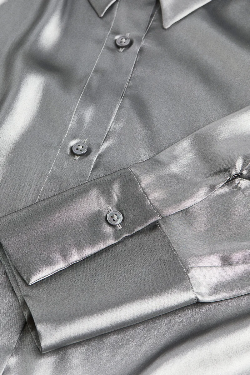 اتش اند ام Button Down Satin Shirt