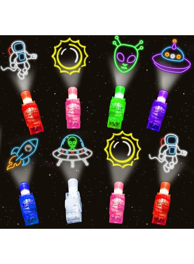 iRugosa hapfyer 24PCS Space Party Favors LED Finger Lights , Glow in the Dark Light Up Toys Gifts Bulk for Kids Boys Girls Birthday Goodie Bags Stuffers Party Decorations Back to School Supplies Classroom Prizes - Image 1