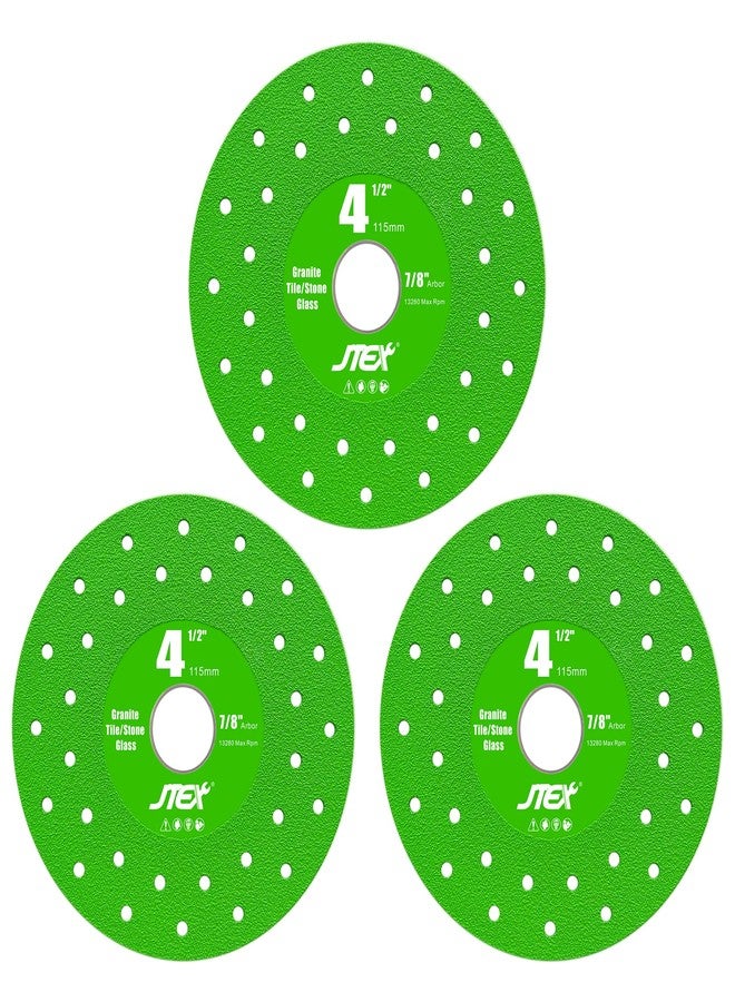 JTEX 4-1/2" Rock Slab Grinding Disc for Angle Grinder, 7/8" Arbor, Ultra-Thin Versatile for Rock, Tile, Marble, Granite, Porcelain, Masonry, Glass (3-Pack) - Image 1