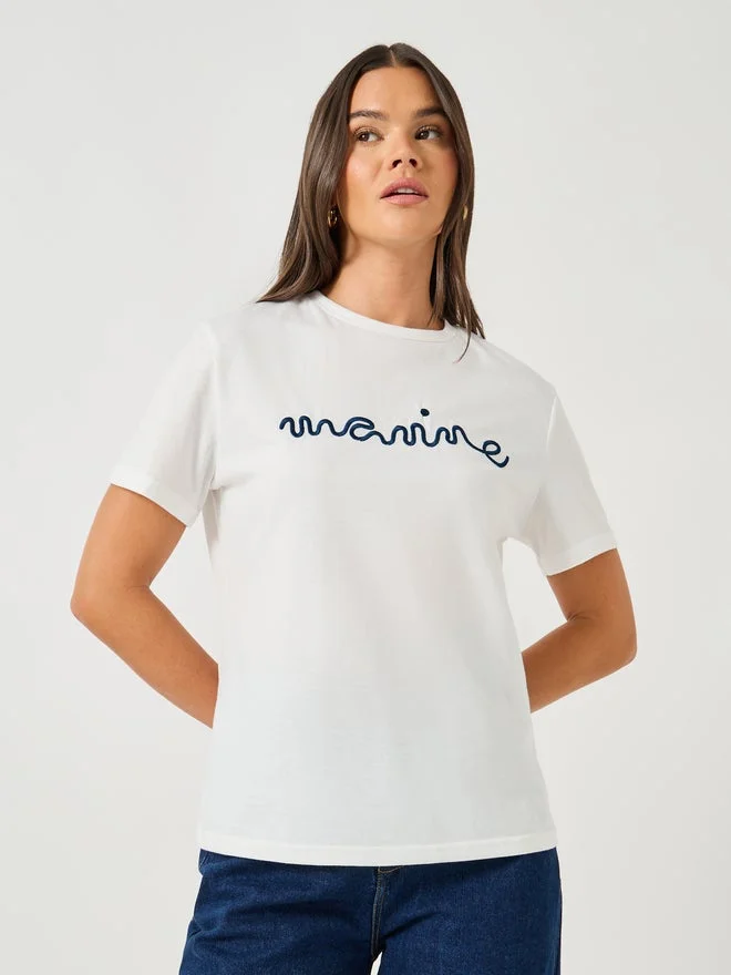 3D Embroidered Short Sleeve Regular Fit T-Shirt