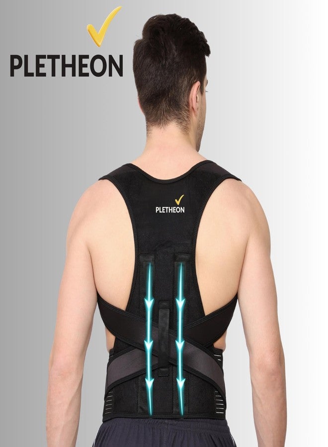 PLETHEON حزام PLETHEON لتصحيح وضعية الجسم للرجال والنساء | دعامة قابلة للتعديل للكتف وأعلى الظهر | محاذاة العمود الفقري | يناسب محيط بطن من 30 إلى 44 بوصة - Image 2