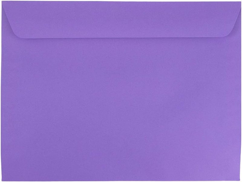 JAM Paper 9 x 12 Booklet Colored Envelopes - Violet Purple Recycled - 50/Pack - Image 1