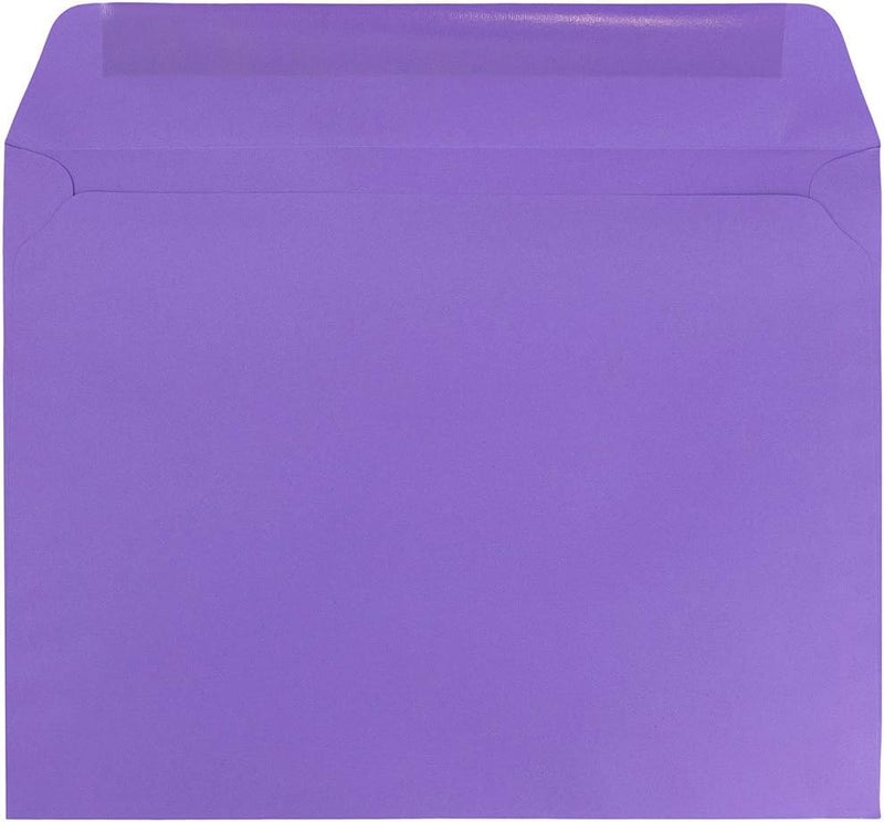JAM Paper 9 x 12 Booklet Colored Envelopes - Violet Purple Recycled - 50/Pack - Image 2