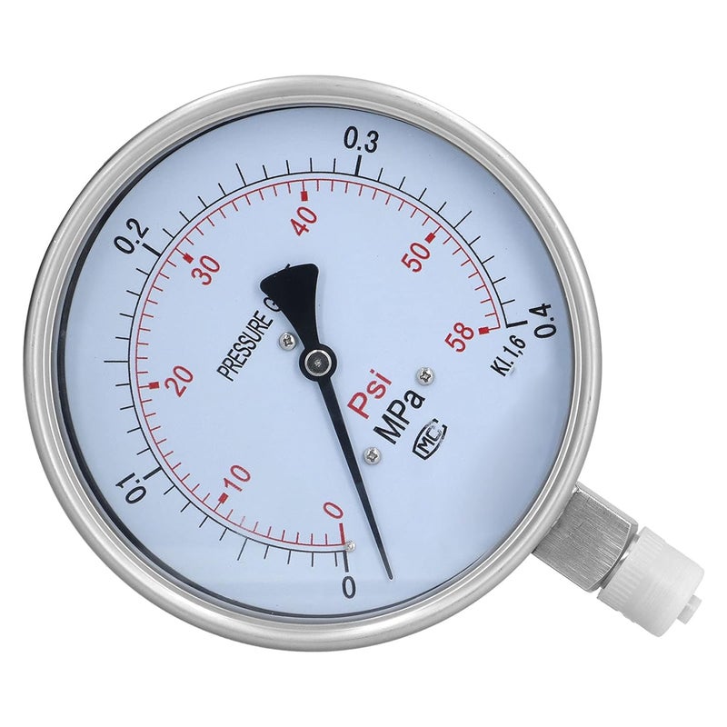 Pressure Gauge, Y-150BF Dial Manometer Pressure Meter 0-0.4MPa Stainless Steel Vacuum Gauge for Industrial Pipe Systems and Equipment Pressure Monitoring - Image 4
