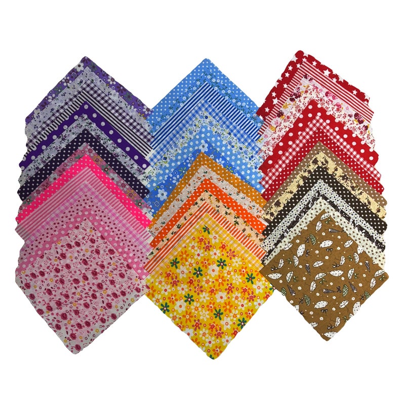 Litboom Quilting Fabric Squares, 42 Pack Cotton Craft Bundle, 5x5 Inch Pre-Cut Multicolor Floral Patterns for DIY Sewing, Patchwork and Crafting Projects - Image 4