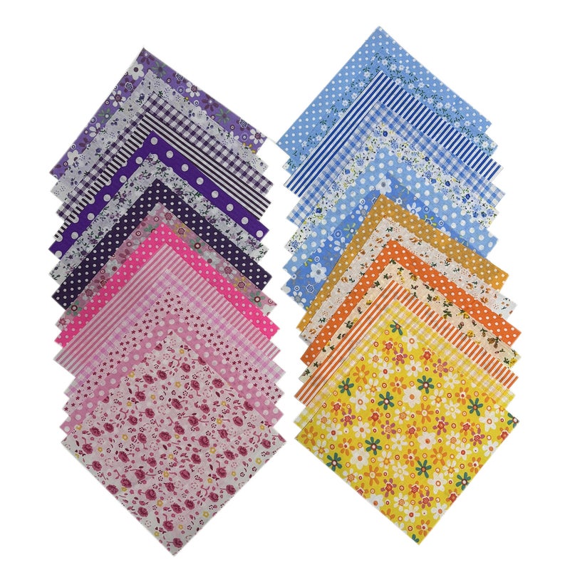 Litboom Quilting Fabric Squares, 42 Pack Cotton Craft Bundle, 5x5 Inch Pre-Cut Multicolor Floral Patterns for DIY Sewing, Patchwork and Crafting Projects - Image 3