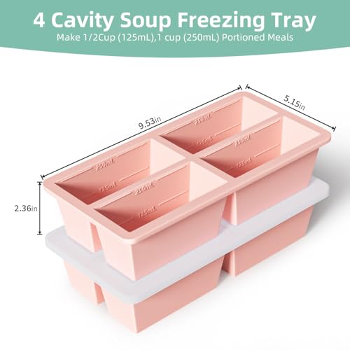 FDDAI Silicone Freezer Tray for Sauce Cube: FDDAI Super Prep Freezing Tray for Souped Storage - Freeze 125mL 250mL Broth Soup Portion - Image 5