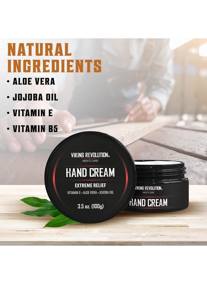 Viking Revolution Viking Revolution Mens Hand Cream for Men - Hand Cream for Dry Cracked Hands Repair Cream - Dry Hand Cream for Dry Hands Balm - Aloe Vera Dry Hands Treatment Skin Moisturizer with Vitamin E (3.5oz)  - Image 2