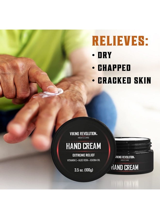 Viking Revolution Viking Revolution Mens Hand Cream for Men - Hand Cream for Dry Cracked Hands Repair Cream - Dry Hand Cream for Dry Hands Balm - Aloe Vera Dry Hands Treatment Skin Moisturizer with Vitamin E (3.5oz)  - Image 3