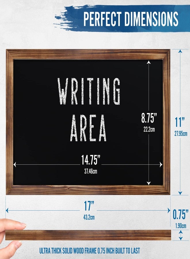 HBCY كريشونز سبورة حائط من الخشب الصلب البني المحروق من إتش بي سي واي كرييشنز، مقاس 11 × 17 بوصة، سطح مغناطيسي، ديكور منزلي، قوائم طعام للمطاعم والمقاهي، سبورة، تتضمن طباشير وممحاة وأدوات تعليق - Image 2