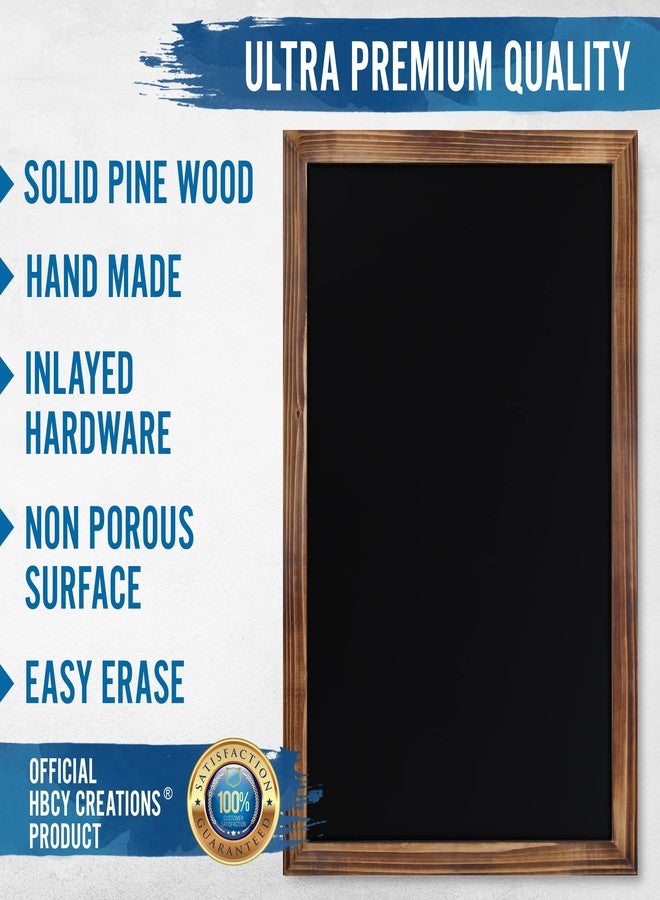 HBCY كريشونز سبورة حائط من الخشب الصلب البني المحروق من إتش بي سي واي كرييشنز، مقاس 11 × 17 بوصة، سطح مغناطيسي، ديكور منزلي، قوائم طعام للمطاعم والمقاهي، سبورة، تتضمن طباشير وممحاة وأدوات تعليق - Image 4